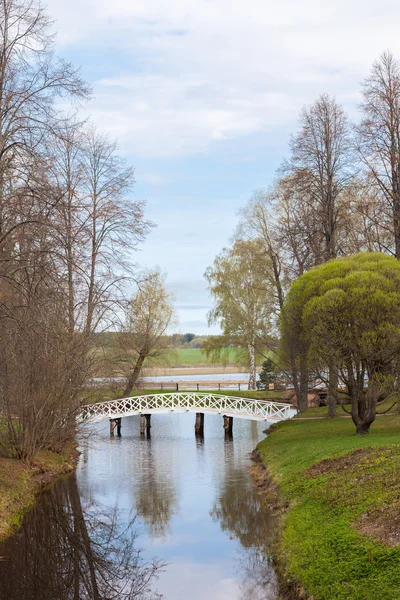 Spring landscape with a bridge — Stock Photo, Image