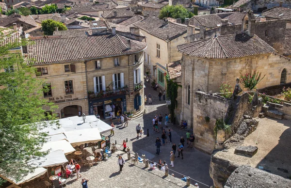 Widok z góry St. Emilion Square, Francja — Zdjęcie stockowe