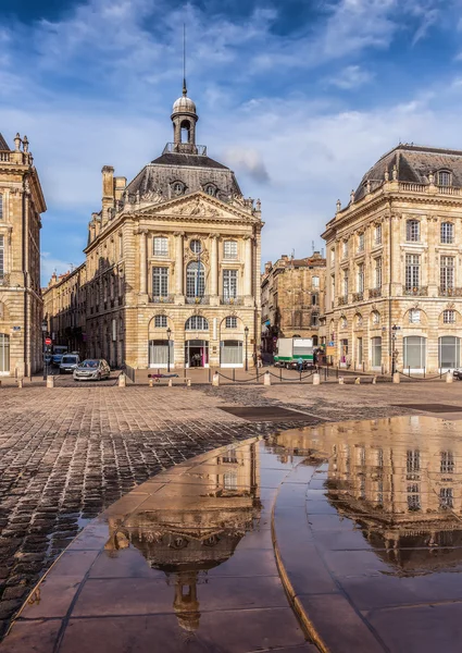 Place de la Bourse com reflexão, Bordeauxe — Fotografia de Stock