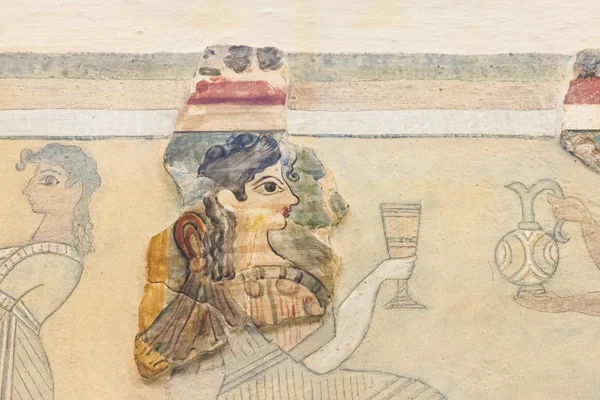 Fresco in  Heraklion Archaeological Museum at Crete, Greece — Stock Photo, Image