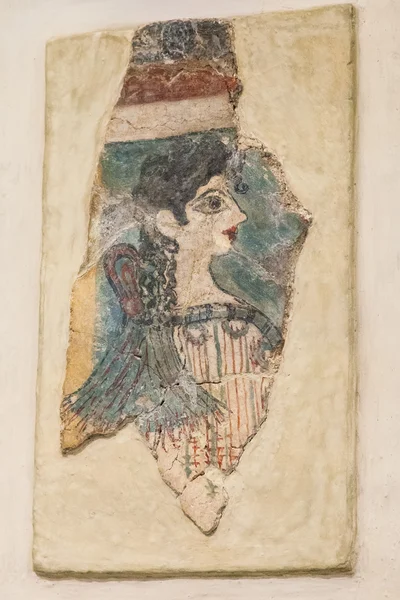 "La Parisienne "Minoan fresco in Heraklion Archaeological Museu — стоковое фото