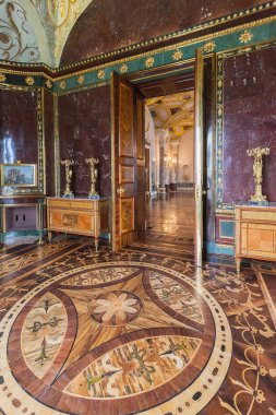 Tsarskoye Selo, Saint Petersburg eski banyo binada akik Odalar iç