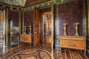Tsarskoye Selo, Saint Petersburg eski banyo binada akik Odalar iç
