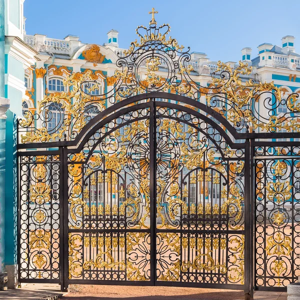 Catherine Palace, Tsarskoye Selo, St. Petersbur altın ızgara — Stok fotoğraf