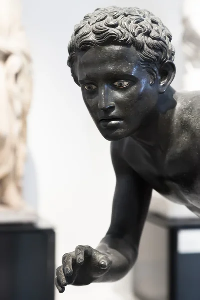 Начальник Бронзова статуя спортсмена в Неаполі національної Archaeologic — стокове фото