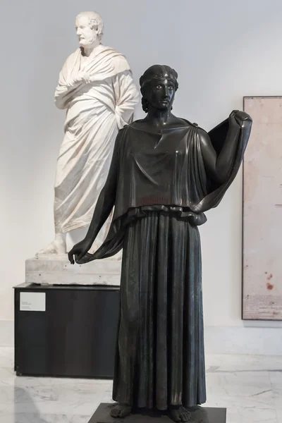 Bronzová socha v Neapoli Národní archeologické muzeum, Itálie — Stock fotografie