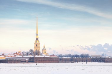 Peter ve Paul Fortress kışın, Saint Petersburg