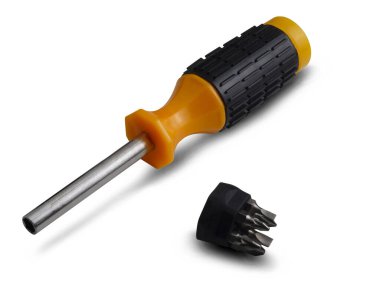 Beyaz arkaplanda kırpma yolu ile çoklu tornavida