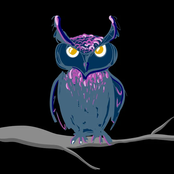 Hand drawn owl — Stock Vector