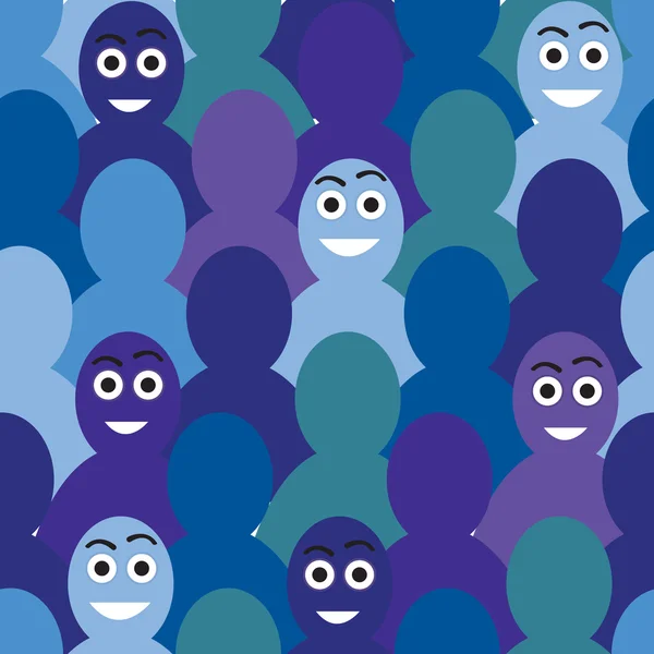 Blue cartoon crowd — Stock Vector