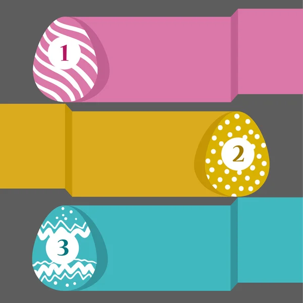 Oeufs de Pâques et rubans fond — Image vectorielle