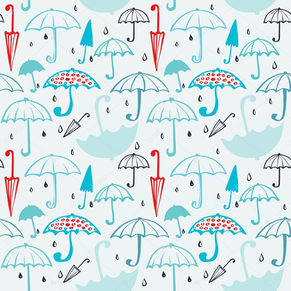 pattern of umbrellas and drops 2