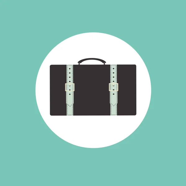 Mörk grå resväska ikonen — Stock vektor