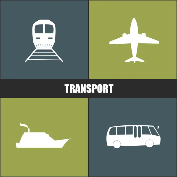 Icono de transporte fondo azul y verde — Archivo Imágenes Vectoriales