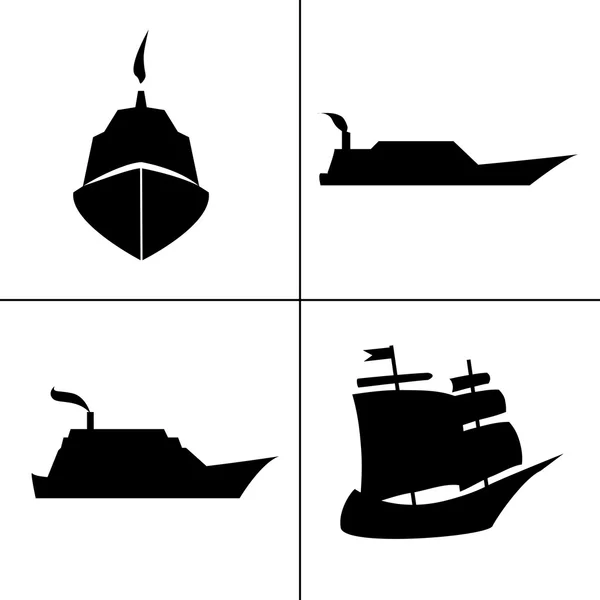 Iconos de vector nave — Vector de stock