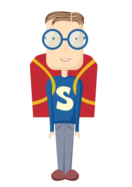 Fun pupil superman — Wektor stockowy