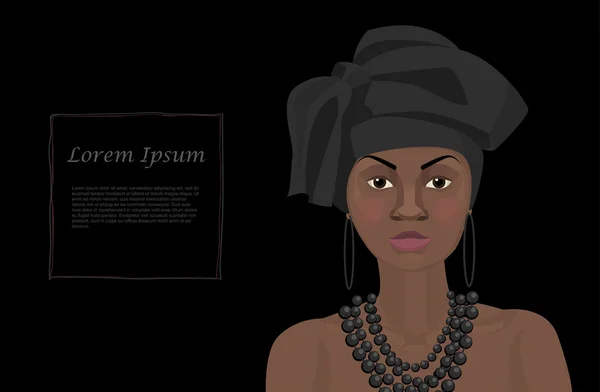 아프리카 여성의 초상화 — 스톡 벡터