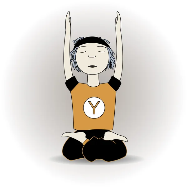Yoga pose chico — Archivo Imágenes Vectoriales