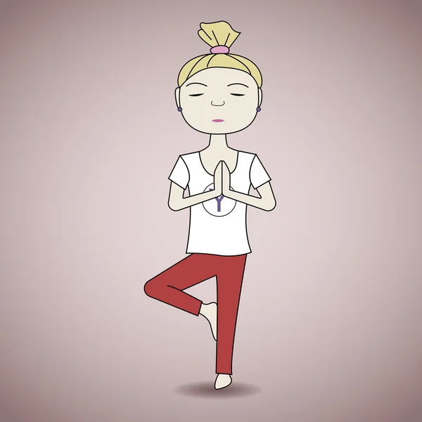 Yoga pose chica — Archivo Imágenes Vectoriales