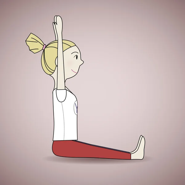 瑜伽姿势的女孩 — 图库矢量图片