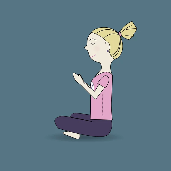 Yoga pose fille — Image vectorielle