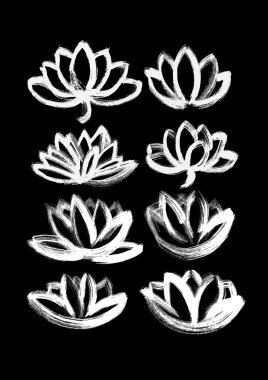 kuru fırça lotus seti