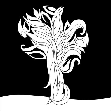  siyah ve beyaz sihirli ağaç