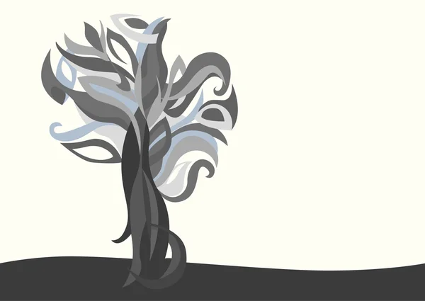 Šedé kouzelný strom — Stockový vektor