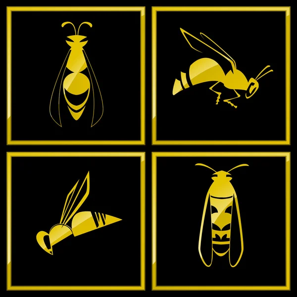 Icono de abeja — Archivo Imágenes Vectoriales