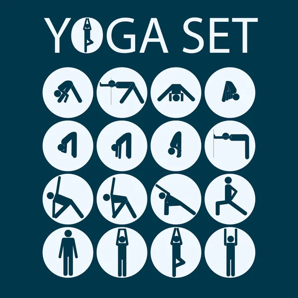 Yoga for beginners poses stick figure set Stock Vector by ©mooo 116330174