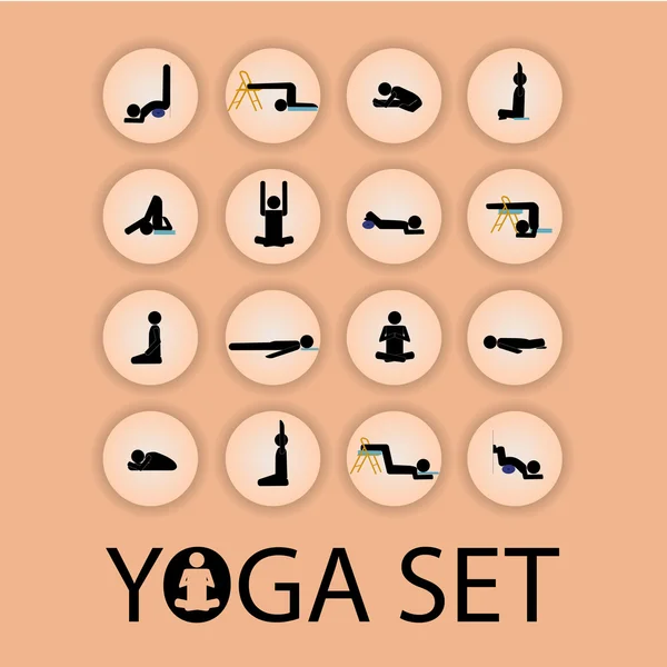 Yoga stick man set — стоковый вектор