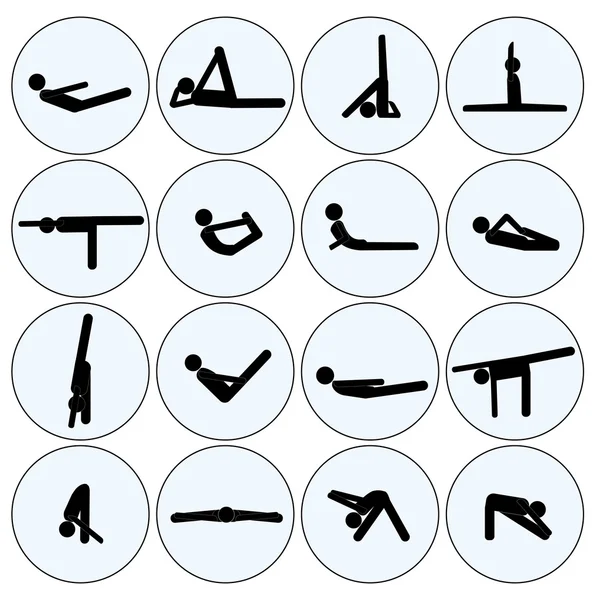 Yoga stick man set — стоковый вектор