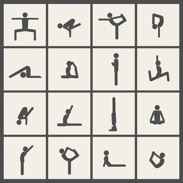 Yoga stick man set — стоковый вектор