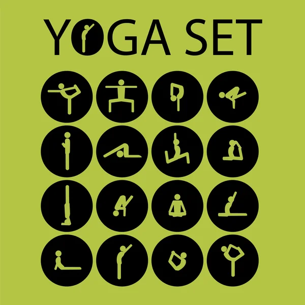 Yoga stick man set — Stockvector