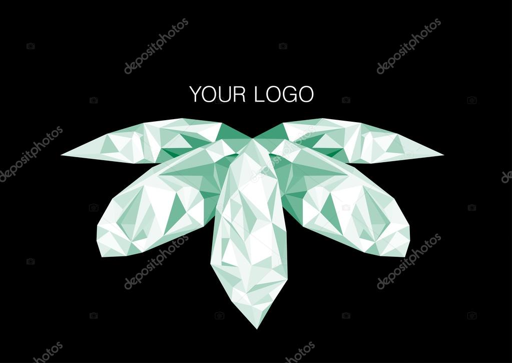 Vector low poly lotus logo design