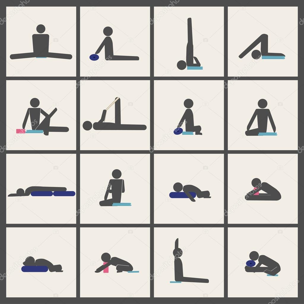 yoga stick man set