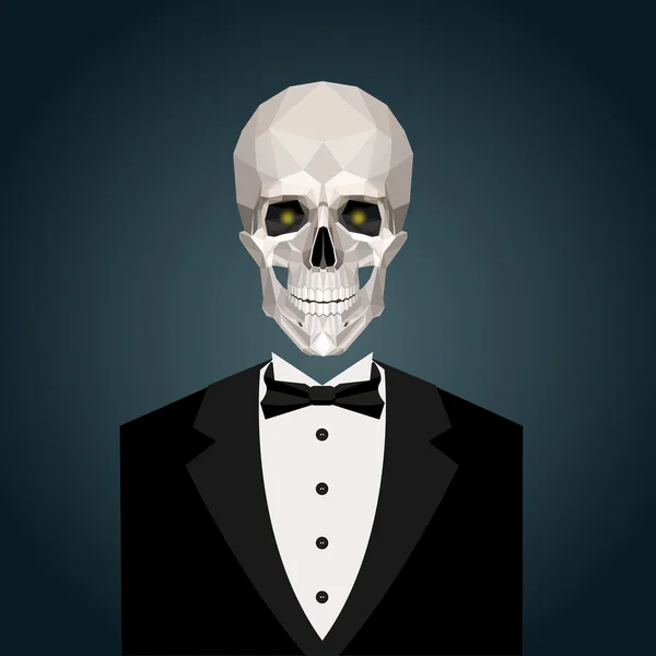 Crâne bas poly — Image vectorielle