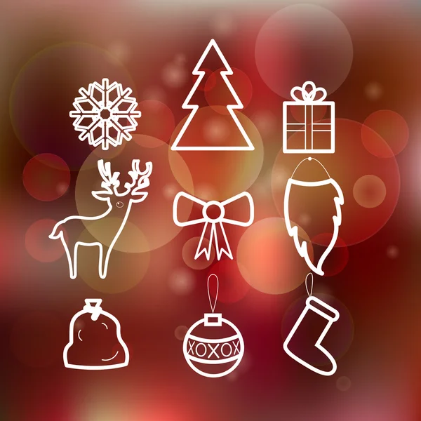 Kerst lijn pictogram set — Stockvector