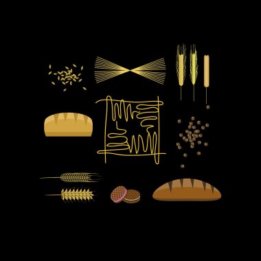 tahıl yemek Icon set
