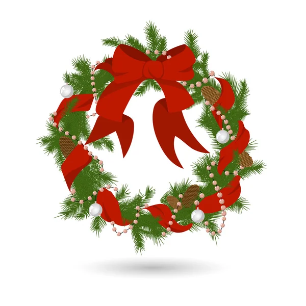 Christmas firry wreath — Stock Vector