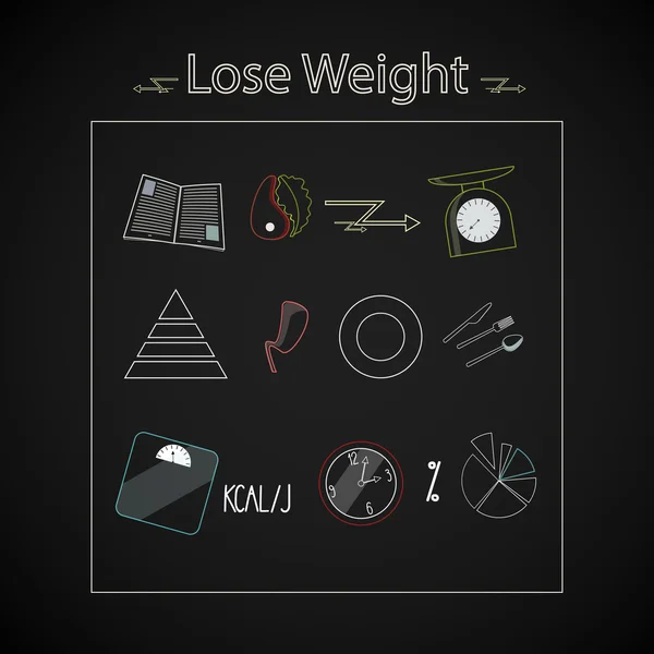 Perdre du poids icônes — Image vectorielle