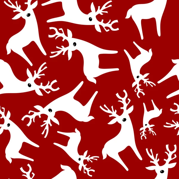 Padrão sem costura cervos de Natal — Vetor de Stock