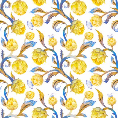 Suluboya art nouveau enginar desen