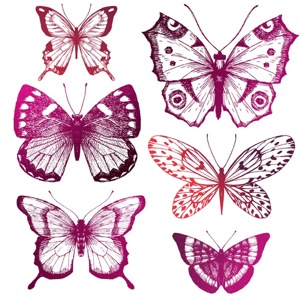 Боку звернено метелики — стоковий вектор