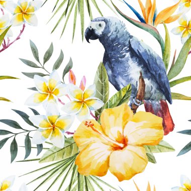 Tropikal suluboya desen