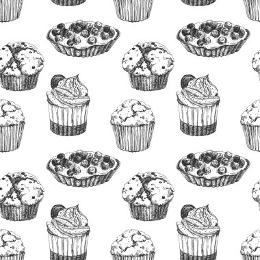 Kek el çizilmiş desen