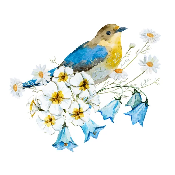 Aquarel floral samenstelling — Stockvector