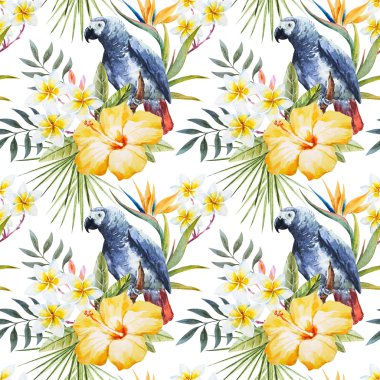 Tropikal suluboya desen