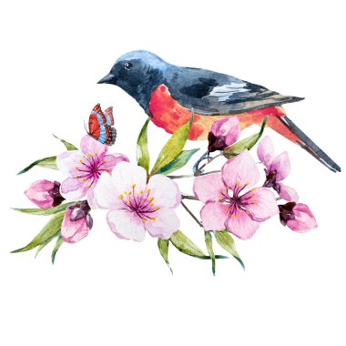 Suluboya çiçek kompozisyon