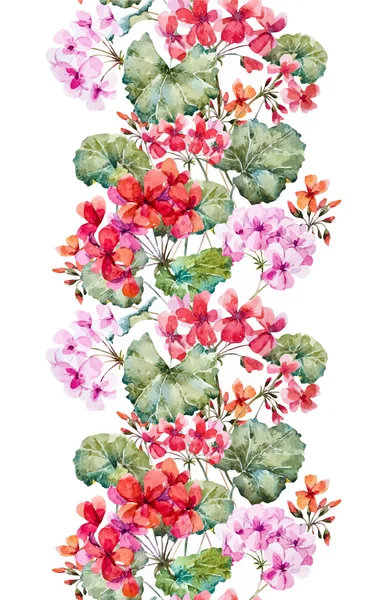 Aquarel geranium patroon — Stockvector